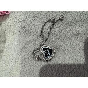 Heart-Shaped Love Charm Bracelet with Adjustable Chain